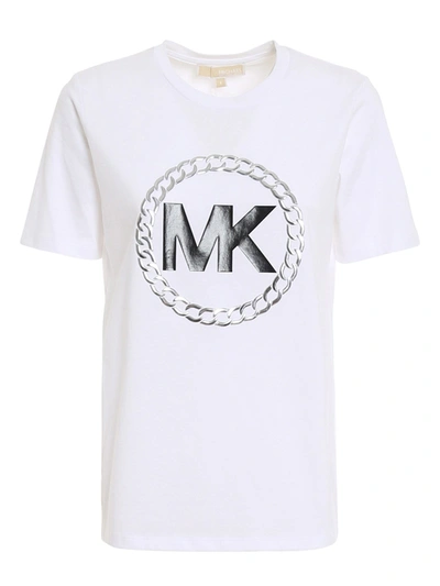 Shop Michael Kors Chain Logo T-shirt In White