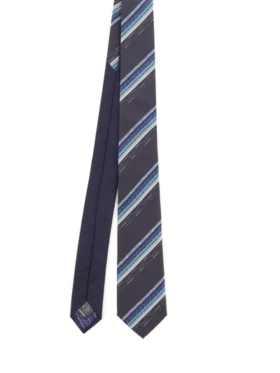Shop Missoni Blue Regimental Silk Tie