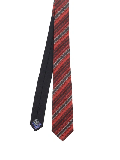 Shop Missoni Shimmering Effect Regimental Tie In Red