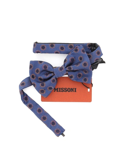 Shop Missoni Hoops Patterned Bow Tie In Blue