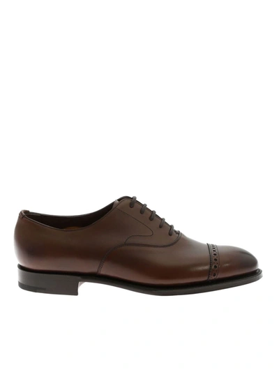 Shop Edward Green Berkeley Calf Leather Oxford Shoes In Brown