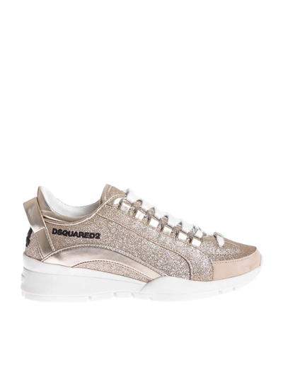 Shop Dsquared2 551 Sneakers In Gold Glitter In Metallic