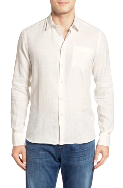 Shop Vilebrequin Caroubie Regular Fit Linen Sport Shirt In 010white