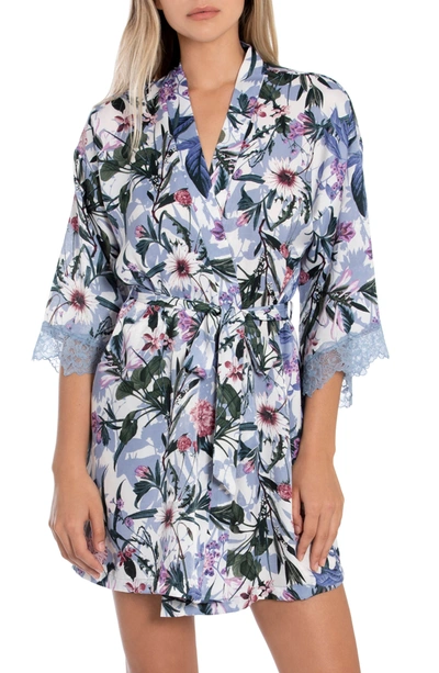 Shop In Bloom By Jonquil Michelle Floral Wrap Robe In Aqua