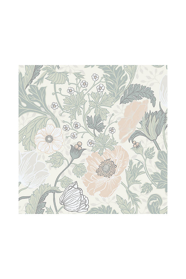 Anthropologie Anemone Wallpaper In Grey Modesens