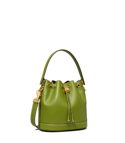 Shop Tory Burch Leather Bucket Bag In Shiso