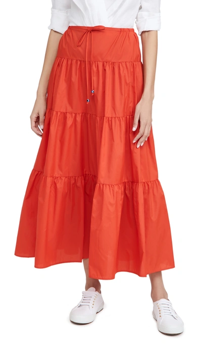 Shop Staud Lucca Skirt In Tomato