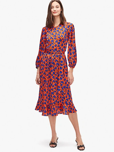 kate spade new york poetic floral smocked midi dress