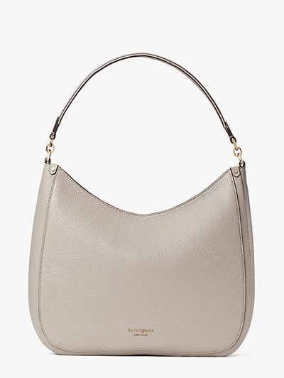 Shop Kate Spade Roulette Large Hobo Bag In Warm Taupe