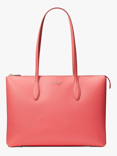 Shop Kate Spade All Day Large Zip-top Tote In Peach Melba
