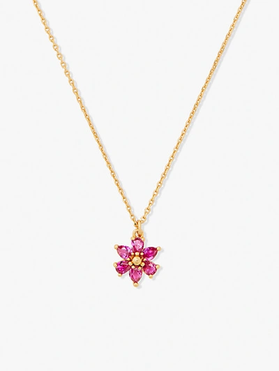 Shop Kate Spade First Bloom Mini Pendant In Pink Multi