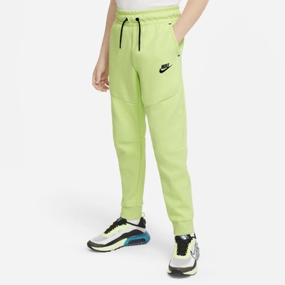 Shop Nike Sportswear Tech Fleece Big Kids Pants In Light Liquid Lime,black