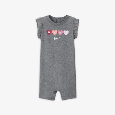 Shop Nike Baby Romper In Carbon Heather