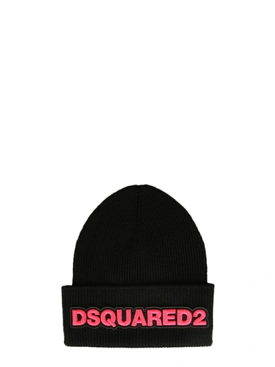 Shop Dsquared2 Knitted Hat In Nero