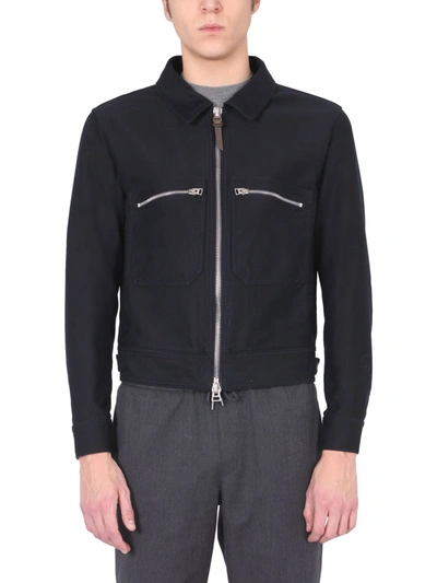 Shop Tom Ford Jacket With Zip In Blu