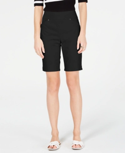 Shop Inc International Concepts Women's Mid Rise Pull-on Bermuda Shorts, Created For Macy's In Deep Black