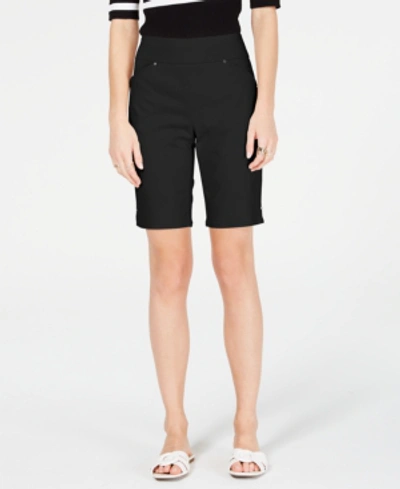 Inc International Concepts Women's Mid Rise Pull-on Bermuda Shorts, Created For Macy's In Deep Black