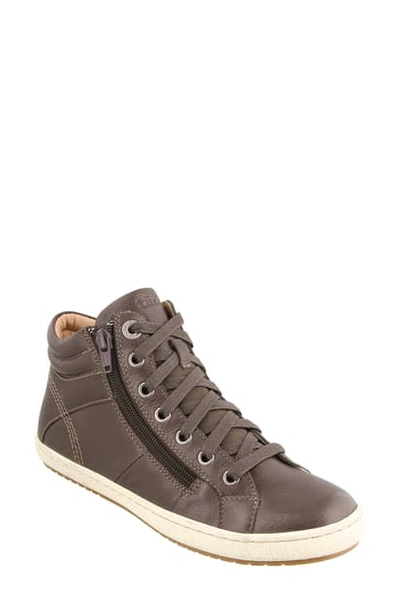 Shop Taos Union Sneaker In Dark Grey Leather