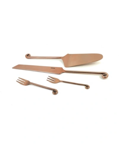 Vibhsa Cake Knife, Cake Forks And Server 8 Piece Set In Copper