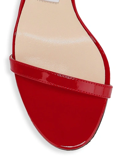 Shop Jimmy Choo Women's Minny Ankle-strap Patent Leather Sandals In Red