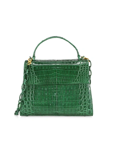Shop Nancy Gonzalez Women's Large Lexi Crocodile Top Handle Bag In Kelly Green