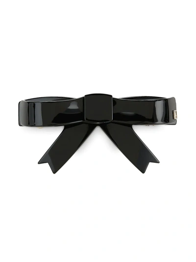 Shop Alexandre De Paris Baby Idol Timeless Bow Hair Clip In Black