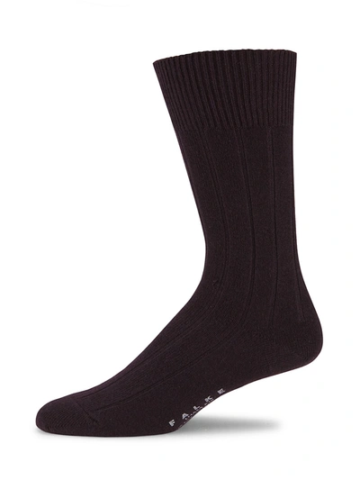 Shop Falke Men's Lhasa Ribbed Socks In Violet Onyx