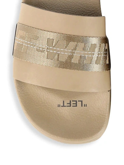 Shop Off-white Men's Industrial Belt Slide Sandals In Taupe Jute