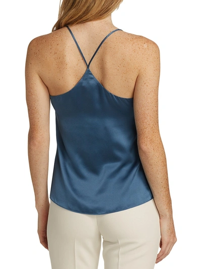 Shop L Agence Kaylee Satin Racer Camisole In Blue Mist