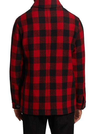 Shop Ami Alexandre Mattiussi Men's Plaid Wool Shirt In Noir Rouge