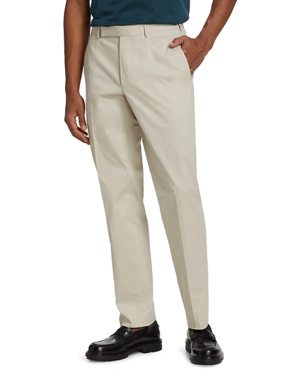 Shop Ermenegildo Zegna Premium Cotton Stretch Trousers In Natural Solid