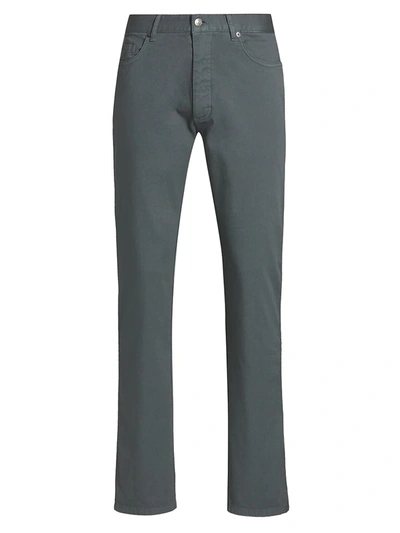 Shop Ermenegildo Zegna Dark Straight-leg Jeans In Dark Grey Solid
