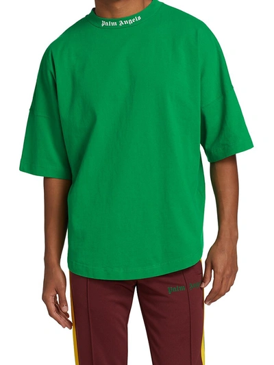 Shop Palm Angels Classic Logo T-shirt In Green White