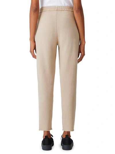 Shop Eileen Fisher Organic Cotton Ankle Joggers In Khaki