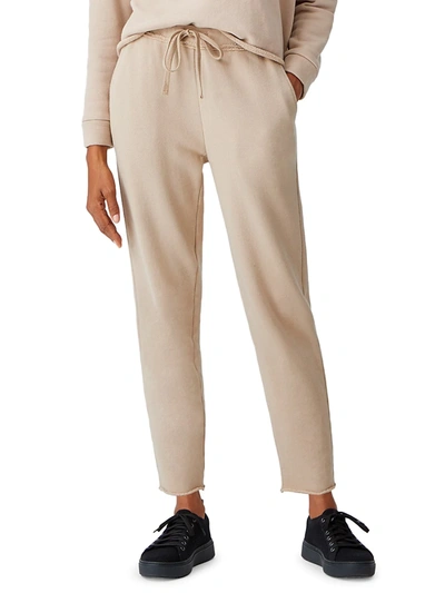 Shop Eileen Fisher Organic Cotton Ankle Joggers In Khaki