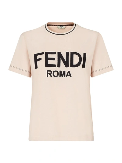 Shop Fendi Roma Logo T-shirt In Snake