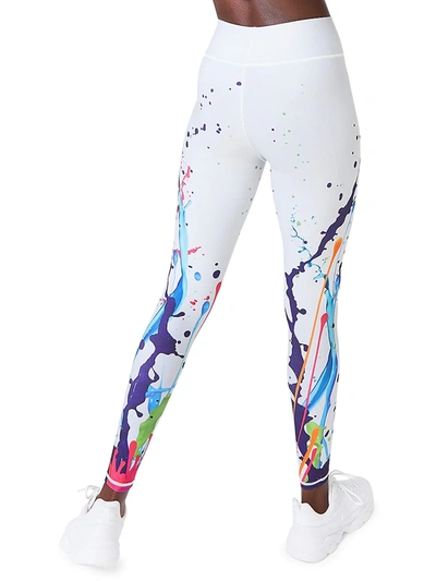 Shop Terez New Year New You Splatter Leggings In Splatter White