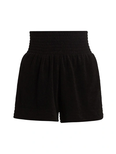 Shop Simon Miller Women's Melia Terry Knit Shorts In Black