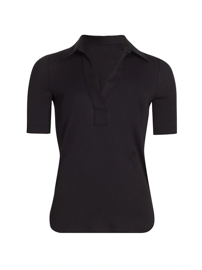 Shop Helmut Lang Cotton Polo Shirt In Basalt Black