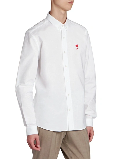 Shop Ami Alexandre Mattiussi Ami De Coeur Logo Patch Sport Shirt In White