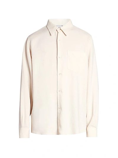 Shop Ami Alexandre Mattiussi Summer-fit Long-sleeve Shirt In Ecru