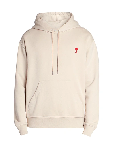 Shop Ami Alexandre Mattiussi Men's Ami De Coeur Hoodie In Beige