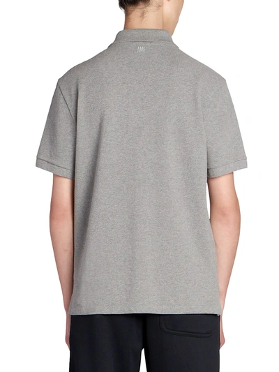 Shop Ami Alexandre Mattiussi Men's Ami De Coeur Polo Shirt In Grey