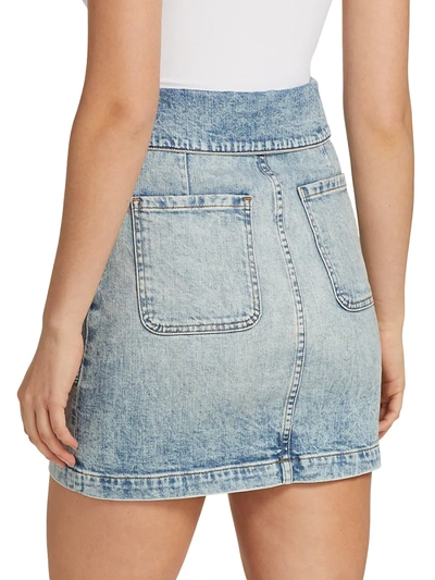 Shop Jonathan Simkhai Standard Kennie Tie-waist Denim Mini Skirt In Manhattan Vintage