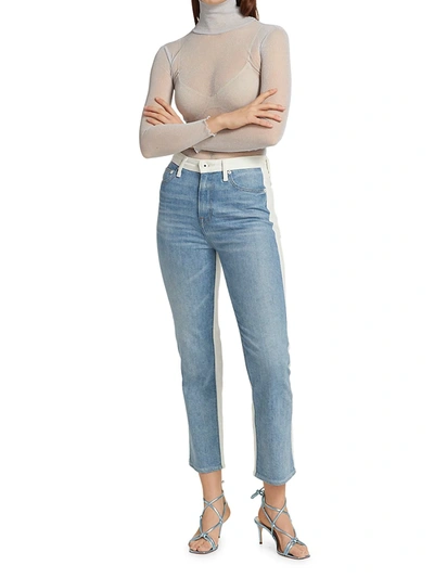 Shop Jonathan Simkhai Standard Women's River High-rise Straight-leg Jeans In Two Toned Pismo
