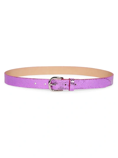 Shop Isabel Marant Zap Exotic Snake-print Metallic Leather Belt In Fuchsia