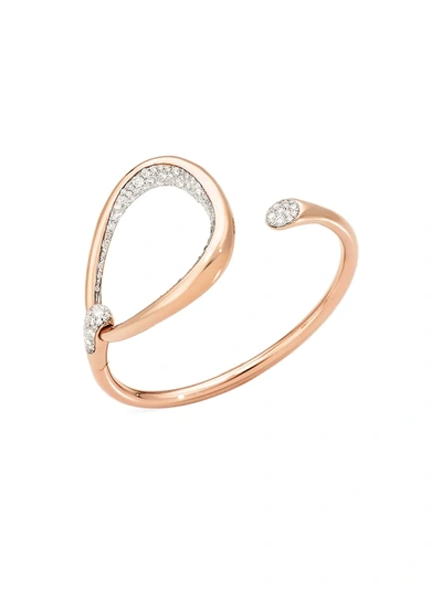 Shop Pomellato Women's Fantina 18k Rose Gold & Diamond Cuff Bracelet