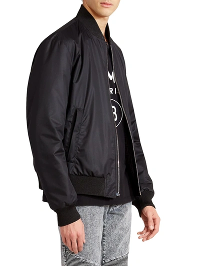 Shop Balmain Reversible Bomber Jacket In Black