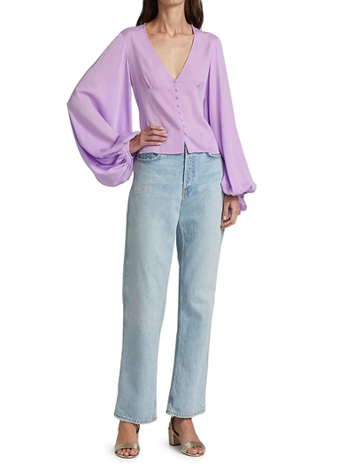 Shop Adriana Iglesias Inma Stretch-silk Button Blouse In Rose Silk Satin