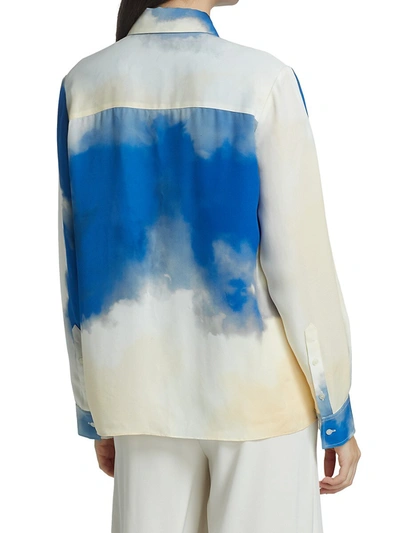 Shop Co Women's Tie-dye Silk Blouse In Neutral